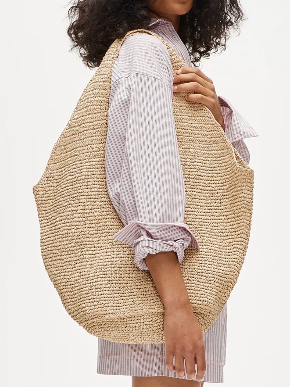 J.Crew Large Handknotted Straw Tote Bag Natural NWT $168